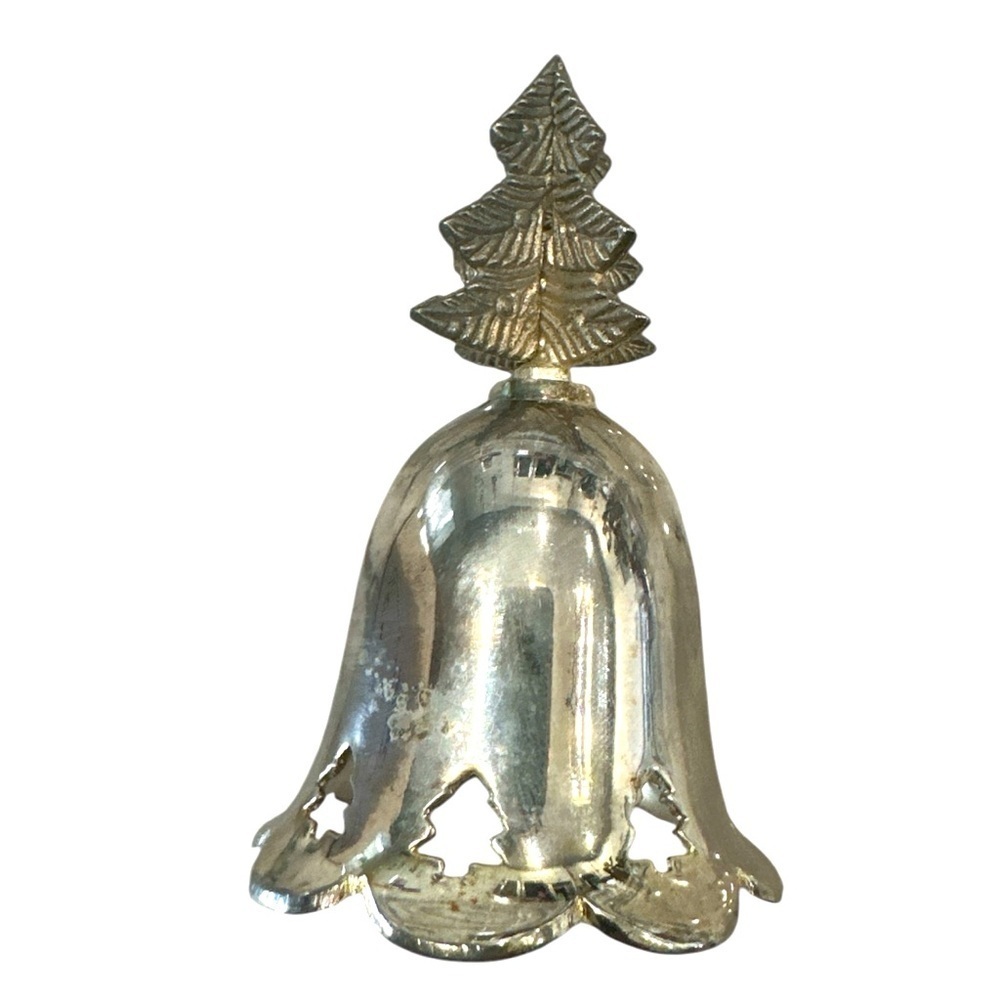 Silverplated Christmas tree bell in original box